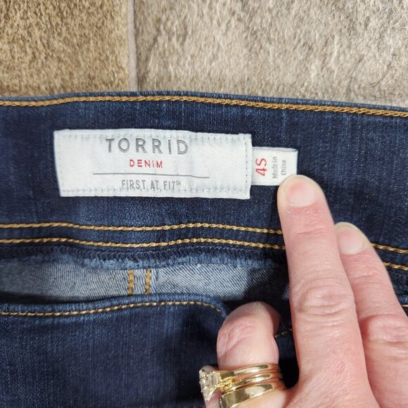 Torrid Lean Jeans Womens 4S Blue Denim Skinny Pull On High Waist Plus Size - Picture 4 of 8